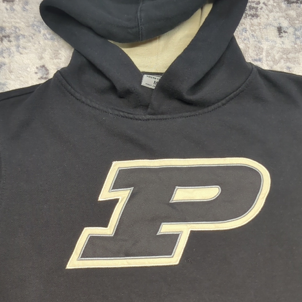 Purdue Boilermakers Youth Hoodie | Size Medium | M | NCAA Pullover Black - Picture 3 of 5